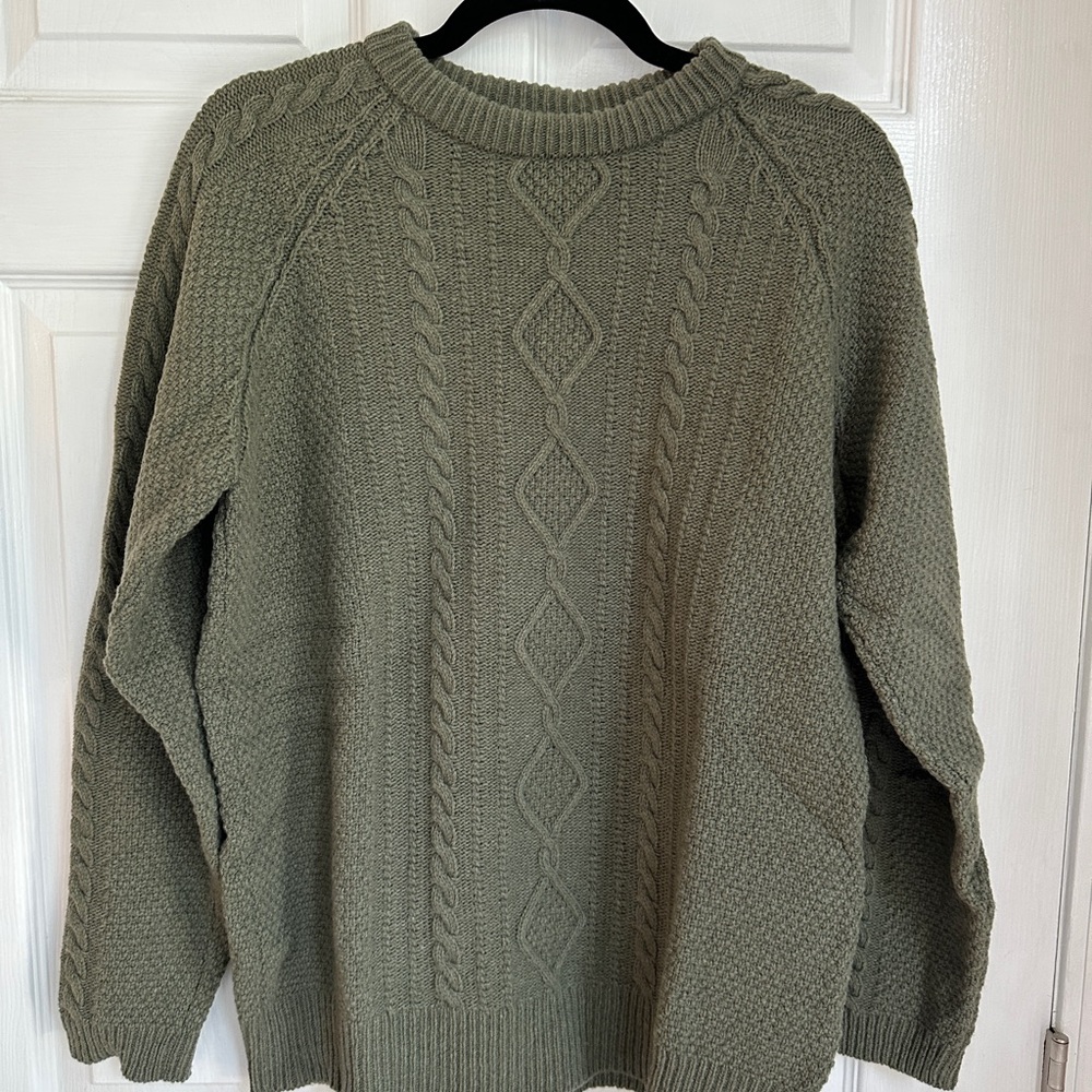 Green Cable Knit Sweater